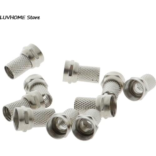 10Pcs Hot 75-5 F Connector Screw On Type For RG6 Satellite TV Antenna Coax Cable Dropshipping