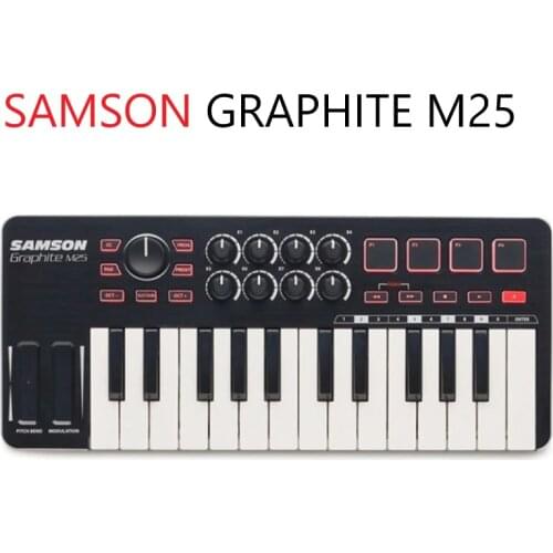 100% Original Samson GRAPHITE M25 Portable 25-Key USB MIDI Keyboard Controller, For Producer, Performer And DJ