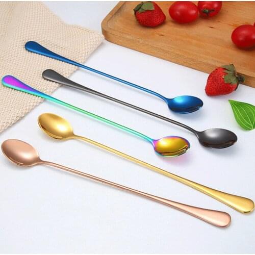 304 stainless steel long handle thickened creative coffee ice wine mixing spoon kitchen accessories