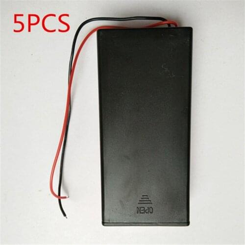 5PCS With cover 2 section 18650 battery box 7.4V battery seat belt switch with line 2 section 18650 lithium battery compartment