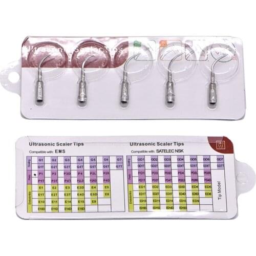 5pcs P1 P3 Dental Ultrasonic Scaler Tips Reusable Teeth Stains Remover Cleaning Tips Stainless Steel Teeth Whitening Tools