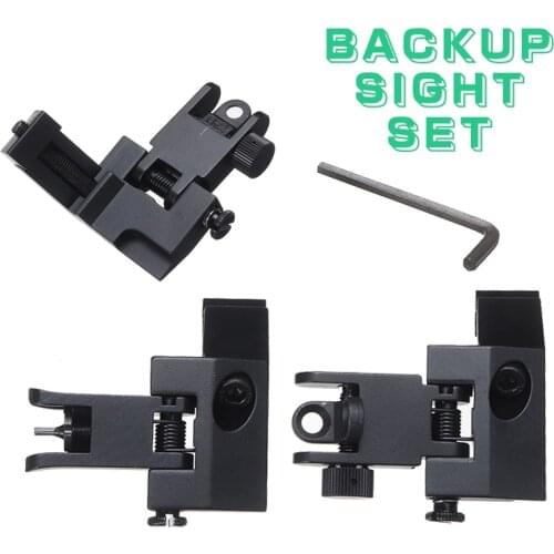 Aluminum 45 Degree Offset Flip Up Front & Rear Rapid Transition Backup Sight Set Anti-rust Hunting Optical Collimator Sight