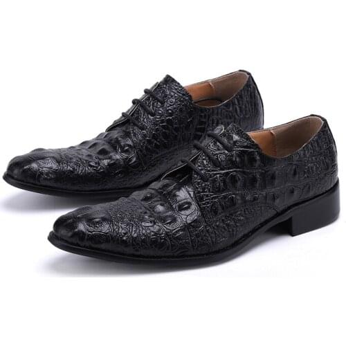 Christia Bella British Black Genuine Leather Men Shoes Fashion Business Office Oxford Shoes Lace Up Party Dress Shoes Big Size