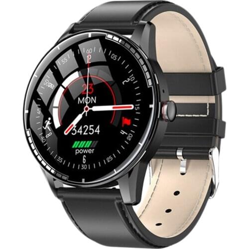 E6 Smart Watch, 2.5D Toughened Glass Sports Bluetooth Ekg Watch, Blood Oxygen Test, For Men / Women, Black Belt