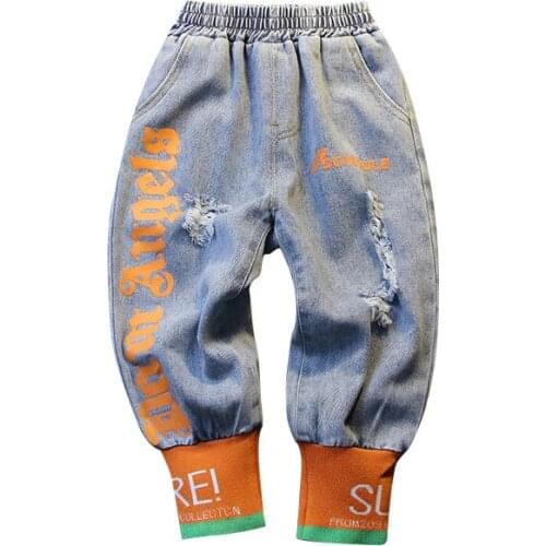 Classic Pants Children Denim Clothing Boy Casual Bowboy Trousers 3-14Y Denim Pants Legs Spring Autumn Boys Jeans Baby Clothes