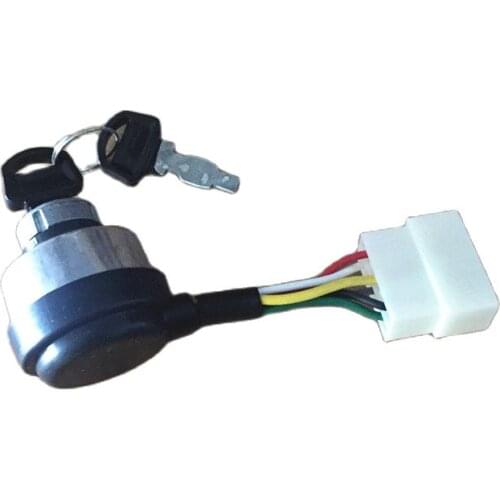 6wires Ignition Key Switch with 2pcs keys Door Locks FOR 168F 188F SERIES GASOLINE 4kw 5KW 6.5KW GENERATOR TILLER START SWITCH