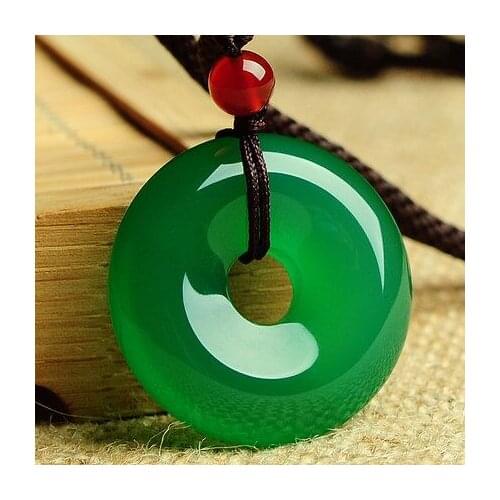 Natural green jade pendant safety lucky pendants necklace jade jewelry necklaces pendants for women men