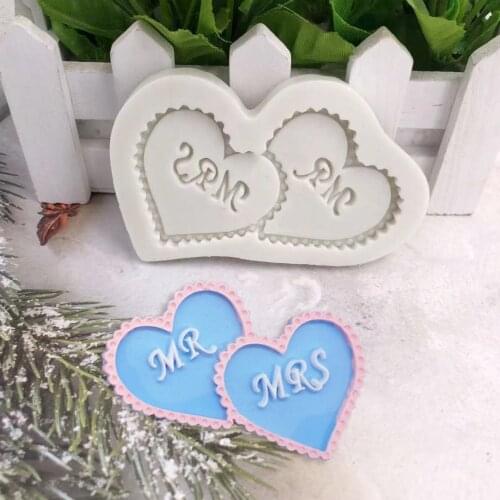 Molde de silicona con forma de corazón para decoración de tartas, Fondant, galletas de Chocolate, dulces, 3D, molde cocina horno