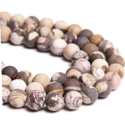 Natural Matte Austria Zebra Stone beads 6 8 10 12mm Round Spacer loose beads for jewelry Making Bracelet Necklace diy wholesale