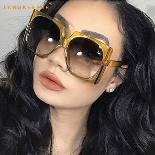 New Fashion Oversized Square Sunglasses Women Luxury Brand Designer Vintage Big Frame Sun Glasses Ladies Classic Gafas De Sol