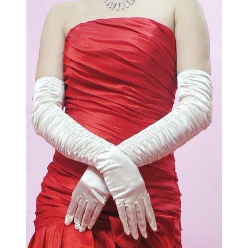 5pc/lot 50cm long white lady girl princess bridesmaid party dancing performance gloves for wholesale
