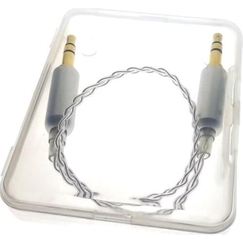 Silver-plated wire Jack Aux Cable silver 3.5mm 25MM Male to Male Stereo Audio Cable for MP3/PC 3.5 Stereo cable