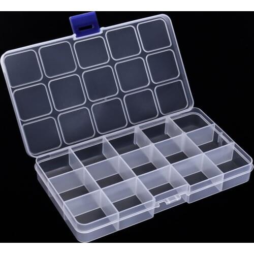 10pcs Clear Plastic Bead Container 10/15 Compartment Organizer Boxes Rectangle Jewelry Earring Beads Storage Case