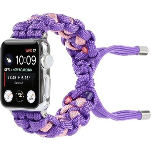 Strap for apple watch 6 band 44mm 40mm iwatch bands 42mm 38mm Handmade Braided rope watchband bracelet for series 5 4 3 38/42 mm