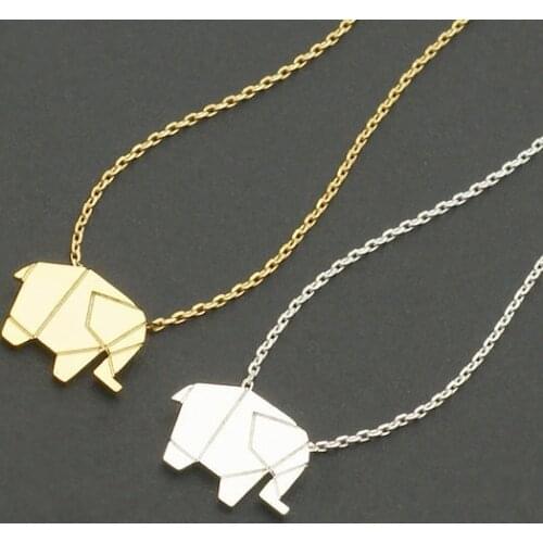 Daisies Tiny Elephant Pendant Necklace Women Statement Necklace Animal Elephant Jewelry Necklaces Collier