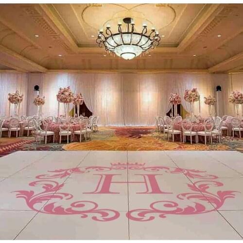 Wedding Floor Vinyl Decals Personalized Initial Letter Wall Sticker Wedding Monogram With Crown Removable Vinyl Murals AZ433