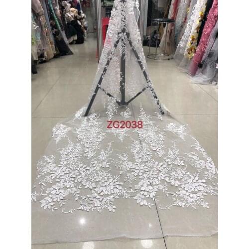 Stock 5yards/bag French style embroidery floral pattern high-grade fabric for wedding dress design TYN70