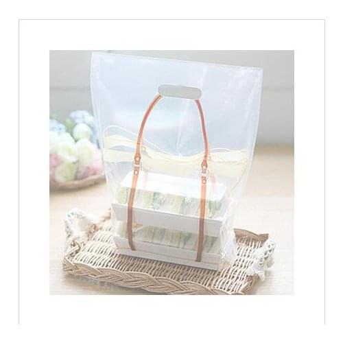 Take out bag bakery food package plastic bag cookie box bread sandwich hand portable big size transparent bags