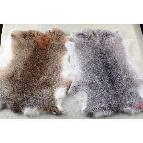 Rabbit skin tanned pelt high quality DIY material for craft fur raw white rabbit hide raw material
