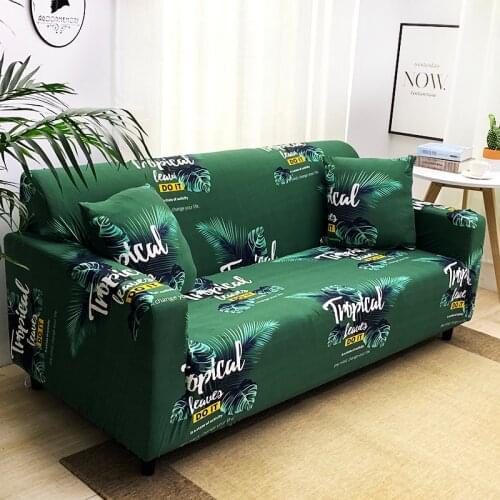 Green Tropical Nordic Elastic Modern Sofa Chaise Cover Lounge 1 2 3 4 Seater Design Armchair Fundas Sofas Con Lounger Extensible