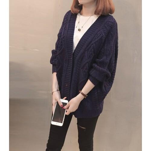 New Autumn Knit Sweater Women 2019 Fashion Harajuku Loose Warm Cardigan Women College Casual Long Sleeve Winter Coat Tops