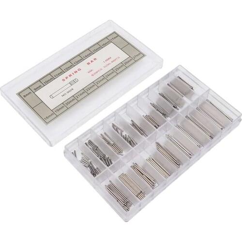 1 Box 8-27mm Stainless Steel Spring Bar Pin Change Replacement Watch Repair Tool
