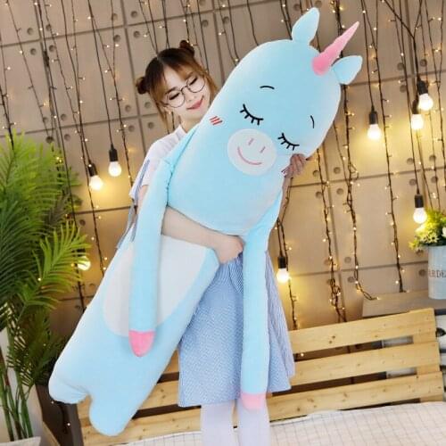 1pc 70/110/140cm Totoro Dinosaur Pig Unicorn Rabbit Stuffed Plush Toy Lazy Sleeping Pillow Soft Sofa Bedroom Bed Cushion Gift