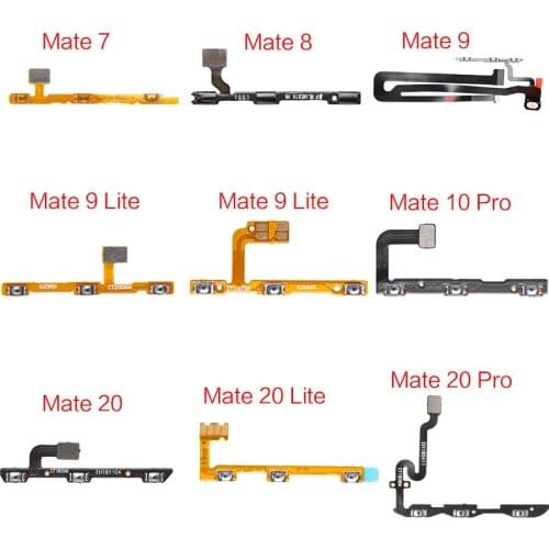 10pcs/lot For Huawei Mate 7 8 9 Lite 10 20 Pro Power Volume Up Down Switch Side Button Key Ribbon Flex Cable