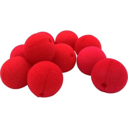 10Pcs/Lot Red Ball Sponge Clown Nose Adorable Foam Circus Clown Halloween Christmas Costume Party Decoration Party Accessories