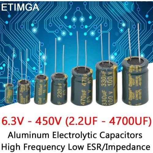 10V 16V 25V 35V 50V 63V 100V 200V 400V High Frequency Capacitor 100UF 220UF 330UF 470UF 680UF 1000UF 1500UF 2200UF 3300UF