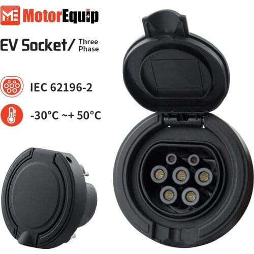 IEC 62196-2 32A 3 Phase AC EV Charging Socket Outlet Type 2 Female Connector 4 Point Fixed Car Electric Vehicle Cable Holder