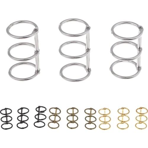 3pcs Metal 3-Ring Binder Spiral Ring Refillable Loose Leaf Rings 1.50 x 0.79 Inch Rings