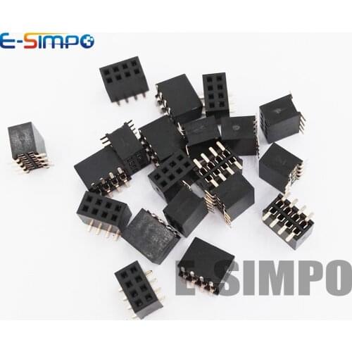 50pcs 1.27mm Double Row SMD Female Header 2x2P-2x50P Gold-Plate PH4.3mm 0.05" PCB Stackable Female Pin Header Connector Socket