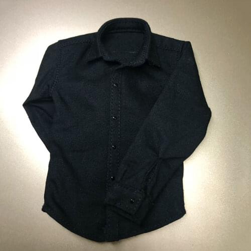 In Stock 1/6 Scale Male Figure Accessory Black Shirt Business Suit Clothes Model for 12'' Body