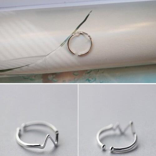 Irregular party accessories fashion geometric wave adjustable ring for womens