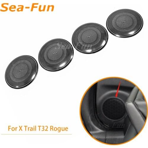 Car Door Speaker Stereo Audio Sound Music Ring Frame Cover Stainless For Nissan XTrail T32 Rogue 2014 -17 18 19 2020 Accessories