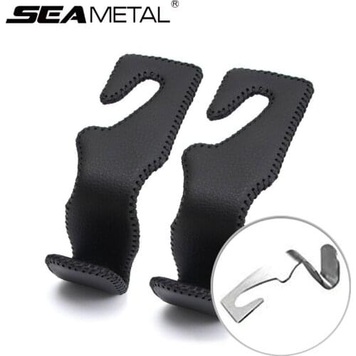Car Hook Leather Car Hanging Hook Seat Back Storage Bag Support Interior Luxury Headrest Hanger Inside Steel Auto Accessories