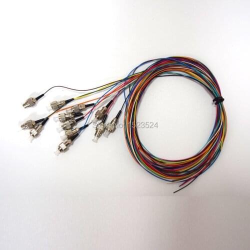 Free Shipping 2pcs/lot 12 Cores 12F FC UPC 1M Singlemode FC/UPC Fiber Optic Pigtail
