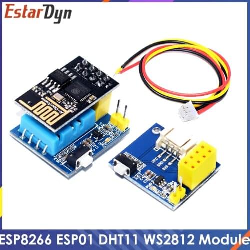 ESP8266 ESP-01 DHT11 Temperature Humidity Sensor Module IDE WS2812 RGB LED Controller esp8266 Wifi NodeMCU Smart Home IOT