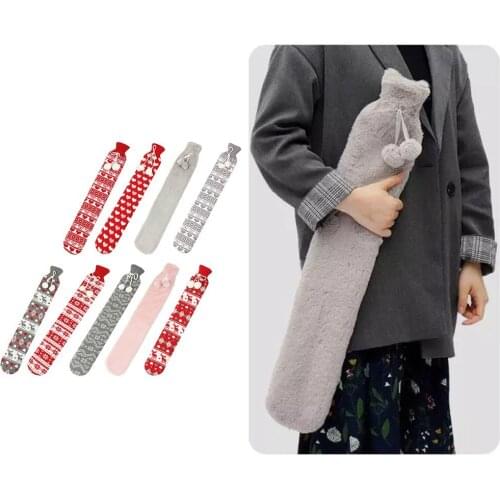 Hot Sale 2L Hot Water Bottle Rubber Hand Warmer Neck Foot Waist Warm Supplies Knitted Plush Cover Christmas Gifts Hot Water Bags