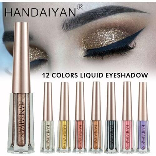 HANDAIYAN 12Color Glitter Eyeshadow Long Lasting Liquiud Eye Makeup Cosmetic Women Beauty Sexy Eye Make Up Shimmer Eye Shadow