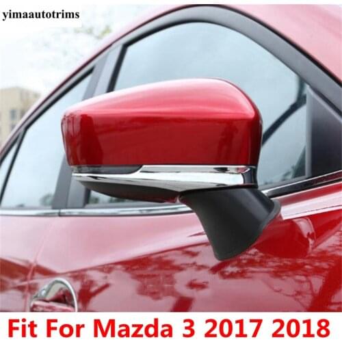 Chrome Door Rearview Mirror Anti-rub Rubbing Strip Strip Decoration Accessories Cover Trim Fit For Mazda 3 2017 2018 ABS