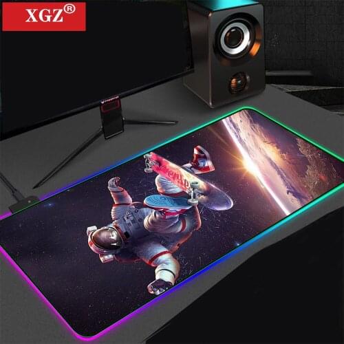 Xgz Universe Exploration RGB Gaming Mouse Pad Gamers Computer Mouse Pad Backlit Mause Large Desk Keyboard LED Mouse Pad Desks