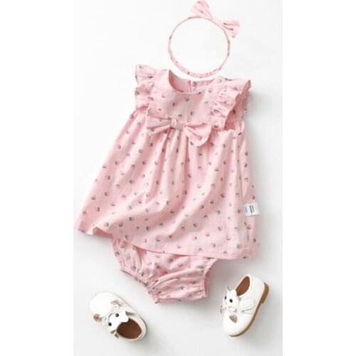 Baby Girls Clothes Set Strawberry Dress + Shorts Summer Newborn Baby Girls Clothes Infant Baby Girls Clothing Suit