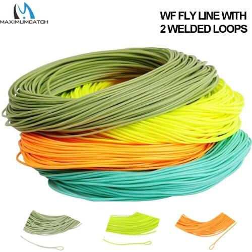 Maximumcatch 1/2/3/4/5/6/7/8wt Weight Forward Fly Line 100FT Floating Fly Fishing Line With Welded Loop Multi Color