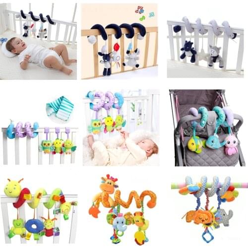 Soft Baby Toys 0-12 Months Music Crib Stroller Hanging Spiral Kids Sensory Educational Toys For Newborn Infants Rattles Bed Bell