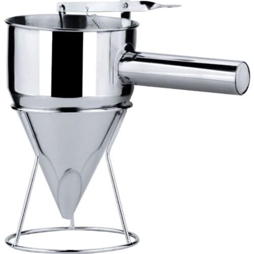 Stainless Steel Funnel Dispenser with Rack Cupcake Pancake Baking Batter Maker