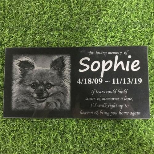 Pet Memorial Stones Engraved with Pets Photo Can Personalized Dog Memorial Stones Cat Memorial Stones,12"×6" inch JSYS