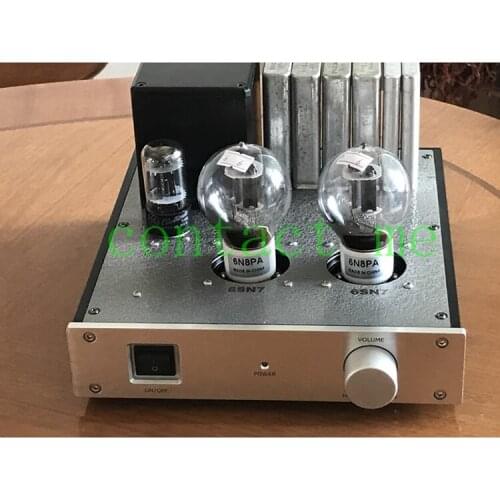 6SN7 pre-amplifier, one stage amplifies and one stage cathode output, gain is 12DB, frequency response is 10HZ-100KHZ=0DB