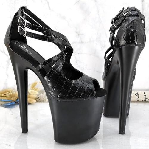 Leecabe 8inch high heel sandals 20cm sexy model shoes pole dancing shoes